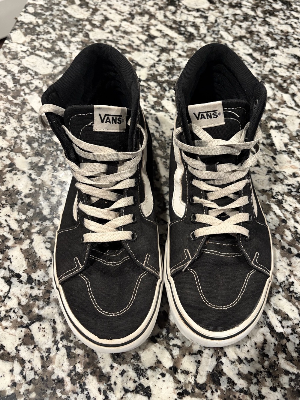 Vans Black and White High-Top Sneakers